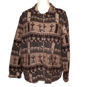 CHICO'S DESIGN Brown/Tan Blazer Sz 2